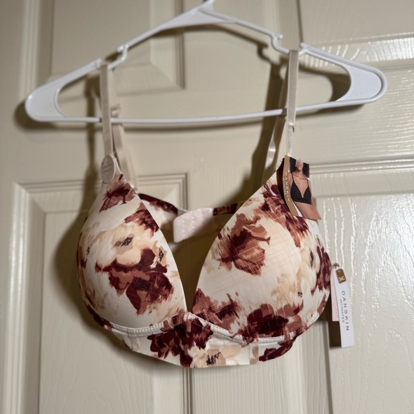 Danskin Other - Danskin Brown and Cream Floral Bra Wire Free Size 34C